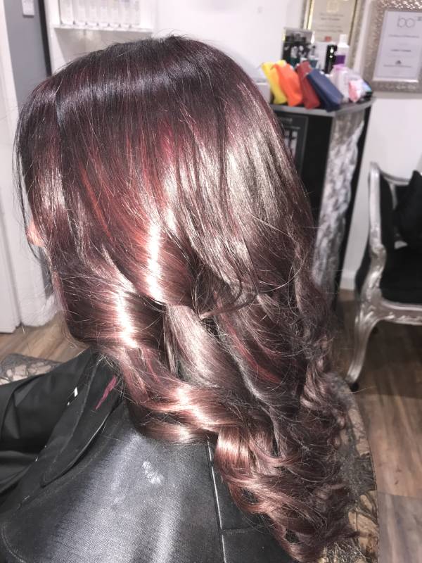 long red curled hair
