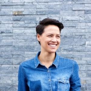 Woman with short hair